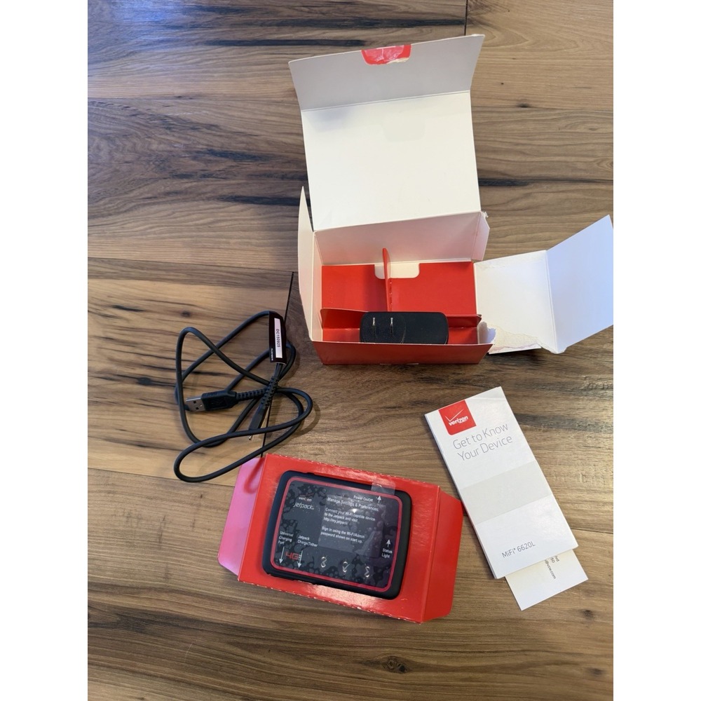 Verizon Jetpack MiFi 6620L 4G LTE Mobile Hotspot w/ Box Charger Manuals